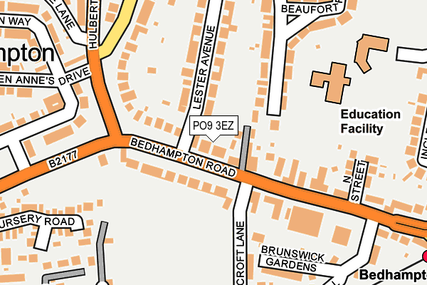 PO9 3EZ map - OS OpenMap – Local (Ordnance Survey) PO9 3EZ map - OS OpenMap – Local (Ordnance Survey)