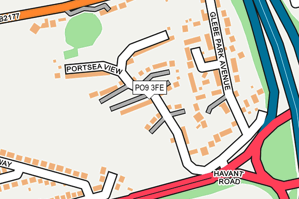 PO9 3FE map - OS OpenMap – Local (Ordnance Survey) PO9 3FE map - OS OpenMap – Local (Ordnance Survey)