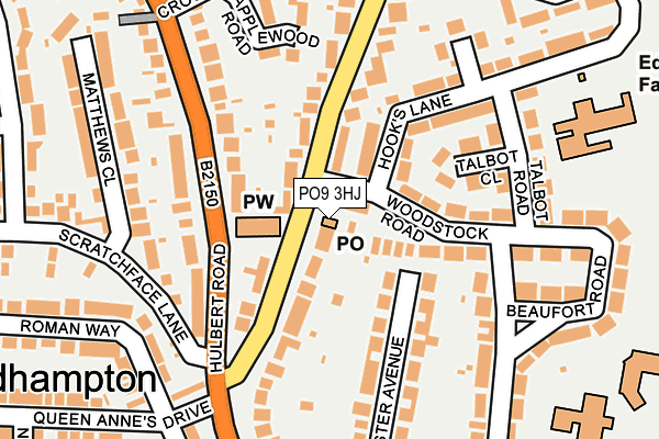 PO9 3HJ map - OS OpenMap – Local (Ordnance Survey) PO9 3HJ map - OS OpenMap – Local (Ordnance Survey)