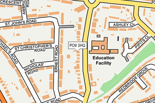 PO9 3HQ map - OS OpenMap – Local (Ordnance Survey) PO9 3HQ map - OS OpenMap – Local (Ordnance Survey)