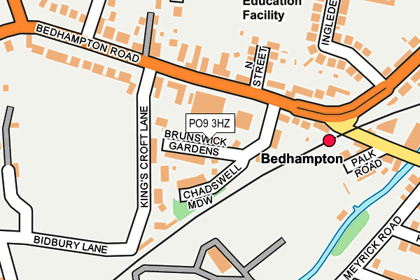 PO9 3HZ map - OS OpenMap – Local (Ordnance Survey) PO9 3HZ map - OS OpenMap – Local (Ordnance Survey)