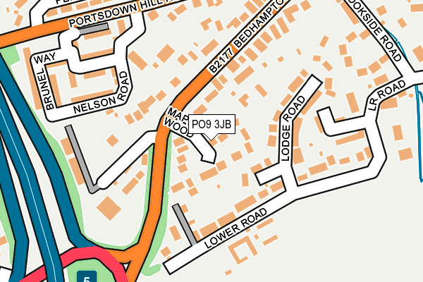 PO9 3JB map - OS OpenMap – Local (Ordnance Survey) PO9 3JB map - OS OpenMap – Local (Ordnance Survey)