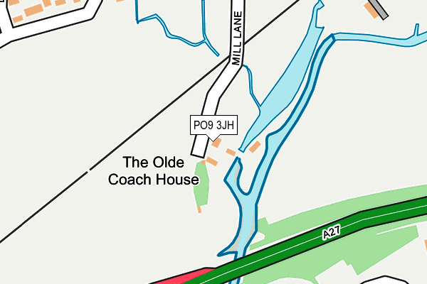 PO9 3JH map - OS OpenMap – Local (Ordnance Survey)