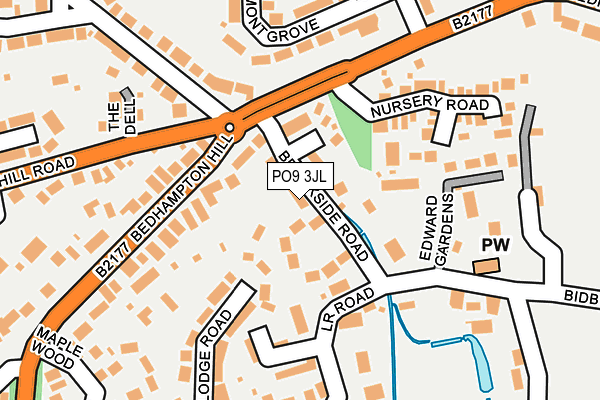 PO9 3JL map - OS OpenMap – Local (Ordnance Survey) PO9 3JL map - OS OpenMap – Local (Ordnance Survey)