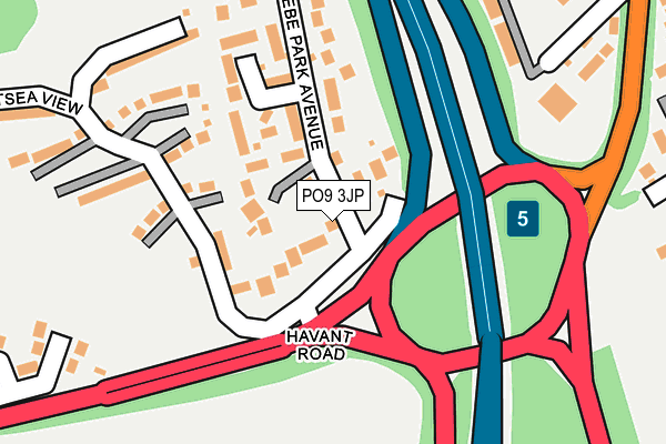 PO9 3JP map - OS OpenMap – Local (Ordnance Survey) PO9 3JP map - OS OpenMap – Local (Ordnance Survey)