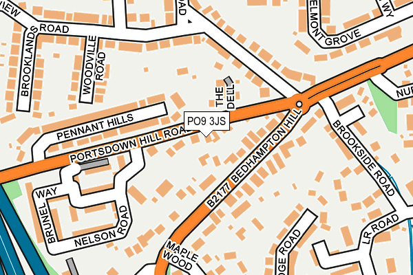 PO9 3JS map - OS OpenMap – Local (Ordnance Survey) PO9 3JS map - OS OpenMap – Local (Ordnance Survey)