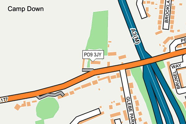PO9 3JY map - OS OpenMap – Local (Ordnance Survey) PO9 3JY map - OS OpenMap – Local (Ordnance Survey)