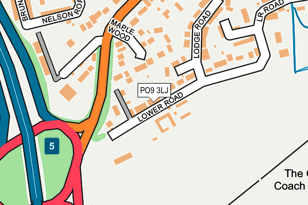 PO9 3LJ map - OS OpenMap – Local (Ordnance Survey) PO9 3LJ map - OS OpenMap – Local (Ordnance Survey)