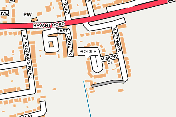 PO9 3LP map - OS OpenMap – Local (Ordnance Survey) PO9 3LP map - OS OpenMap – Local (Ordnance Survey)