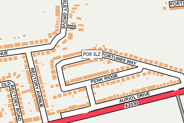 PO9 3LZ map - OS OpenMap – Local (Ordnance Survey) PO9 3LZ map - OS OpenMap – Local (Ordnance Survey)