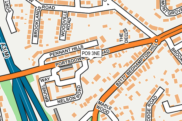 PO9 3NE map - OS OpenMap – Local (Ordnance Survey) PO9 3NE map - OS OpenMap – Local (Ordnance Survey)