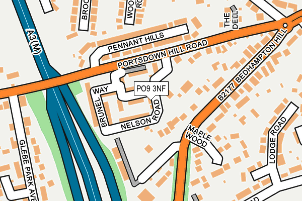 PO9 3NF map - OS OpenMap – Local (Ordnance Survey)