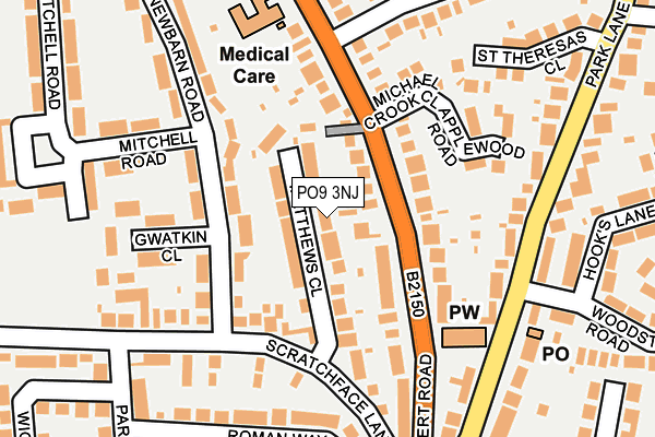 PO9 3NJ map - OS OpenMap – Local (Ordnance Survey) PO9 3NJ map - OS OpenMap – Local (Ordnance Survey)