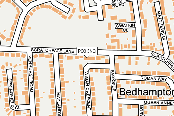 PO9 3NQ map - OS OpenMap – Local (Ordnance Survey)
