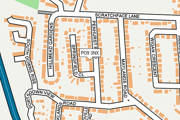 PO9 3NX map - OS OpenMap – Local (Ordnance Survey) PO9 3NX map - OS OpenMap – Local (Ordnance Survey)