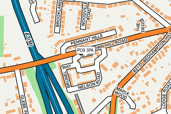 PO9 3PA map - OS OpenMap – Local (Ordnance Survey) PO9 3PA map - OS OpenMap – Local (Ordnance Survey)