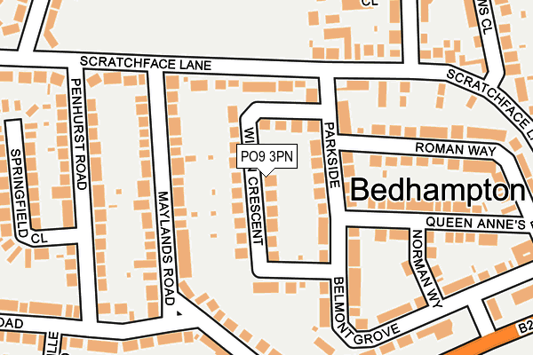 PO9 3PN map - OS OpenMap – Local (Ordnance Survey) PO9 3PN map - OS OpenMap – Local (Ordnance Survey)