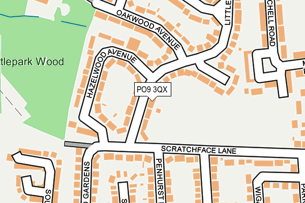 PO9 3QX map - OS OpenMap – Local (Ordnance Survey) PO9 3QX map - OS OpenMap – Local (Ordnance Survey)