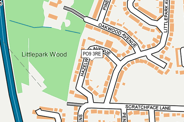 PO9 3RE map - OS OpenMap – Local (Ordnance Survey) PO9 3RE map - OS OpenMap – Local (Ordnance Survey)
