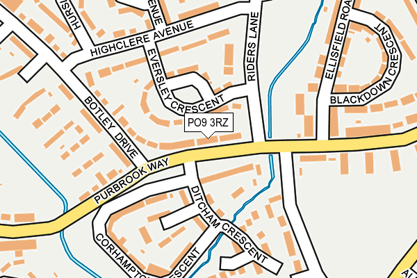 PO9 3RZ map - OS OpenMap – Local (Ordnance Survey) PO9 3RZ map - OS OpenMap – Local (Ordnance Survey)