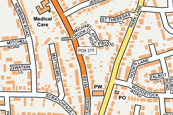 PO9 3TF map - OS OpenMap – Local (Ordnance Survey) PO9 3TF map - OS OpenMap – Local (Ordnance Survey)