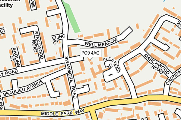 PO9 4AG map - OS OpenMap – Local (Ordnance Survey) PO9 4AG map - OS OpenMap – Local (Ordnance Survey)