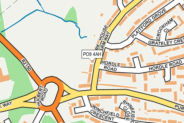 PO9 4AH map - OS OpenMap – Local (Ordnance Survey) PO9 4AH map - OS OpenMap – Local (Ordnance Survey)