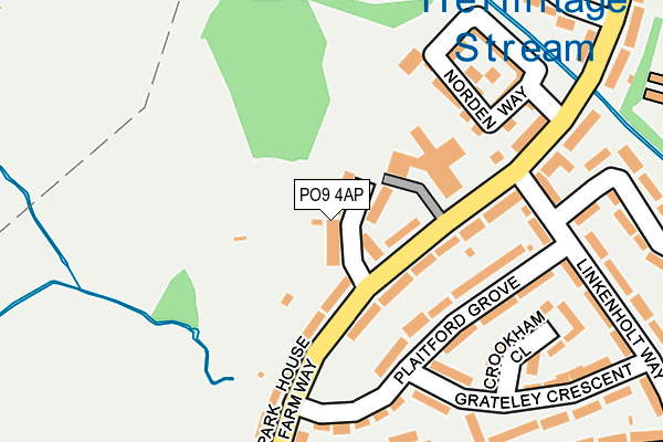PO9 4AP map - OS OpenMap – Local (Ordnance Survey) PO9 4AP map - OS OpenMap – Local (Ordnance Survey)