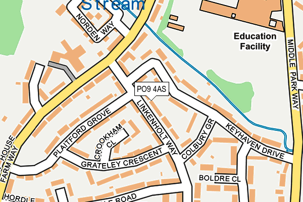 PO9 4AS map - OS OpenMap – Local (Ordnance Survey) PO9 4AS map - OS OpenMap – Local (Ordnance Survey)