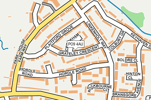 PO9 4AU map - OS OpenMap – Local (Ordnance Survey) PO9 4AU map - OS OpenMap – Local (Ordnance Survey)
