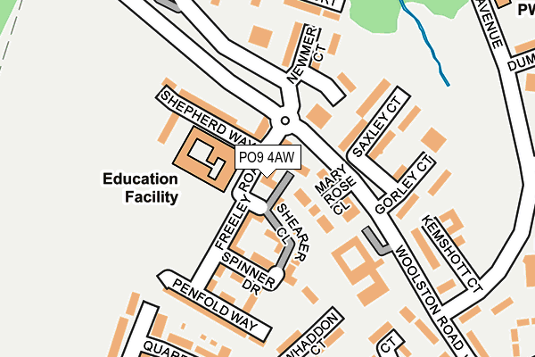 PO9 4AW map - OS OpenMap – Local (Ordnance Survey) PO9 4AW map - OS OpenMap – Local (Ordnance Survey)
