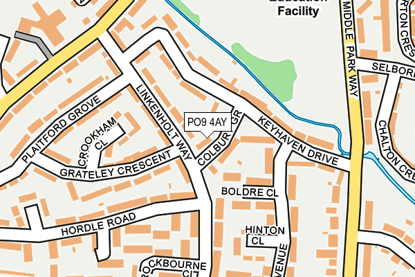 PO9 4AY map - OS OpenMap – Local (Ordnance Survey) PO9 4AY map - OS OpenMap – Local (Ordnance Survey)
