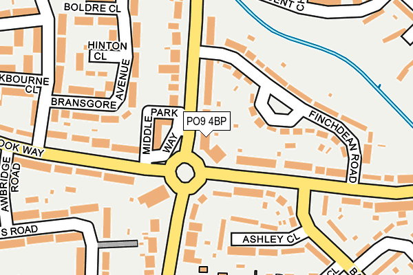 PO9 4BP map - OS OpenMap – Local (Ordnance Survey) PO9 4BP map - OS OpenMap – Local (Ordnance Survey)