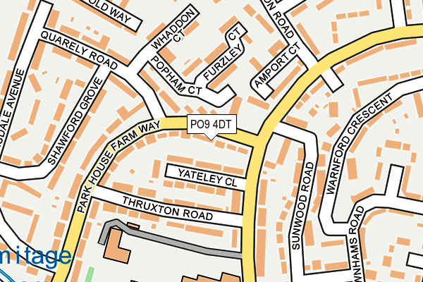 PO9 4DT map - OS OpenMap – Local (Ordnance Survey) PO9 4DT map - OS OpenMap – Local (Ordnance Survey)