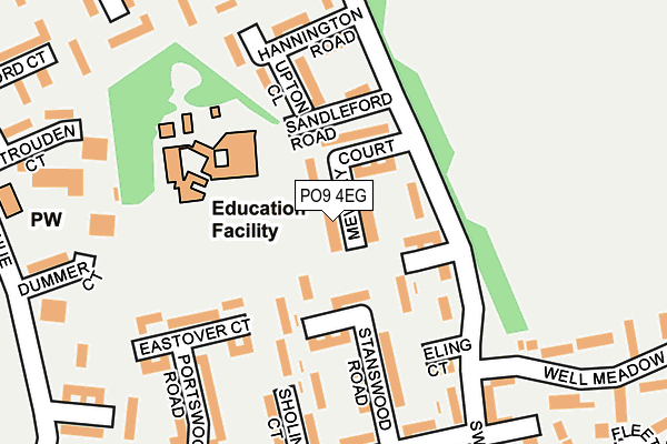 PO9 4EG map - OS OpenMap – Local (Ordnance Survey) PO9 4EG map - OS OpenMap – Local (Ordnance Survey)