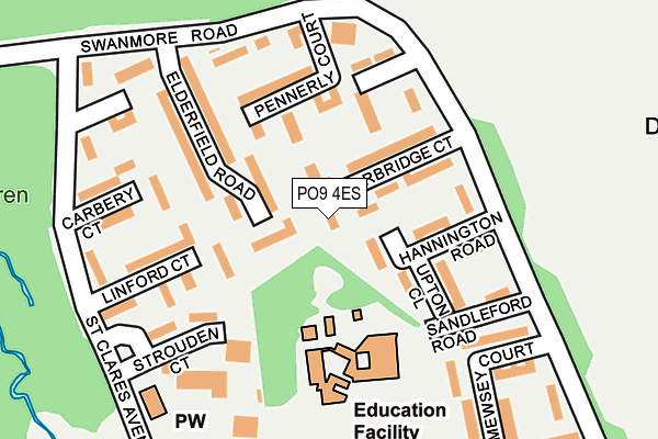 PO9 4ES map - OS OpenMap – Local (Ordnance Survey) PO9 4ES map - OS OpenMap – Local (Ordnance Survey)
