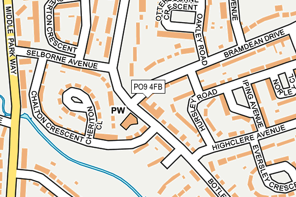 PO9 4FB map - OS OpenMap – Local (Ordnance Survey) PO9 4FB map - OS OpenMap – Local (Ordnance Survey)