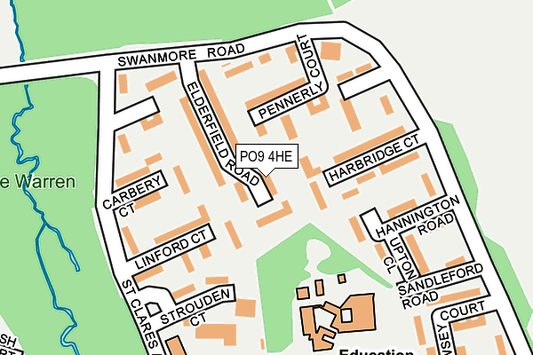 PO9 4HE map - OS OpenMap – Local (Ordnance Survey) PO9 4HE map - OS OpenMap – Local (Ordnance Survey)