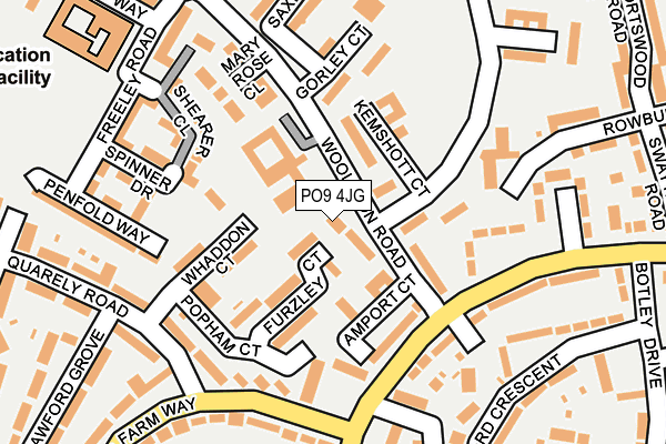 PO9 4JG map - OS OpenMap – Local (Ordnance Survey) PO9 4JG map - OS OpenMap – Local (Ordnance Survey)
