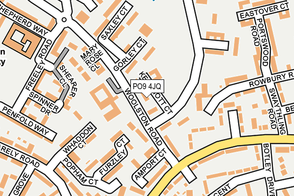 PO9 4JQ map - OS OpenMap – Local (Ordnance Survey) PO9 4JQ map - OS OpenMap – Local (Ordnance Survey)
