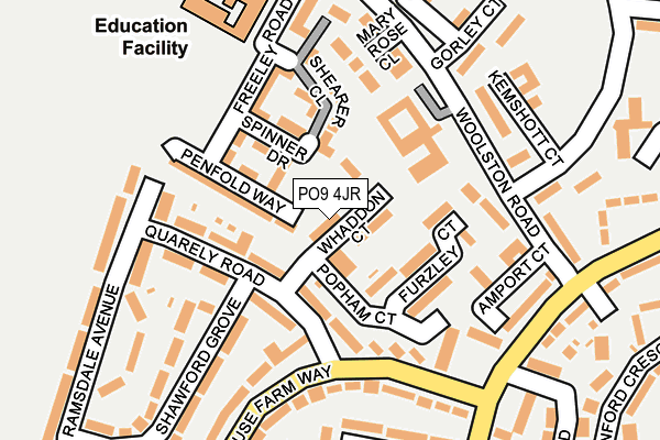 PO9 4JR map - OS OpenMap – Local (Ordnance Survey) PO9 4JR map - OS OpenMap – Local (Ordnance Survey)