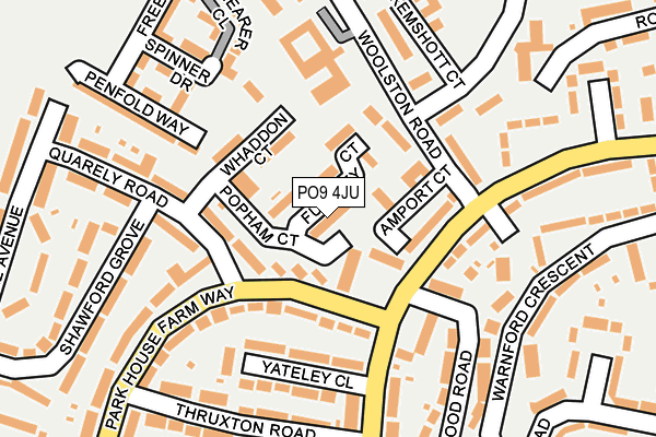 PO9 4JU map - OS OpenMap – Local (Ordnance Survey) PO9 4JU map - OS OpenMap – Local (Ordnance Survey)