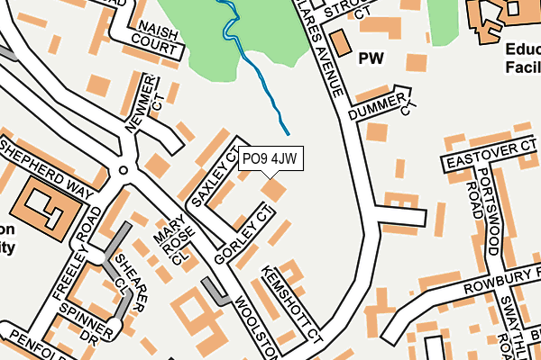 PO9 4JW map - OS OpenMap – Local (Ordnance Survey) PO9 4JW map - OS OpenMap – Local (Ordnance Survey)
