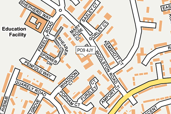 PO9 4JY map - OS OpenMap – Local (Ordnance Survey) PO9 4JY map - OS OpenMap – Local (Ordnance Survey)
