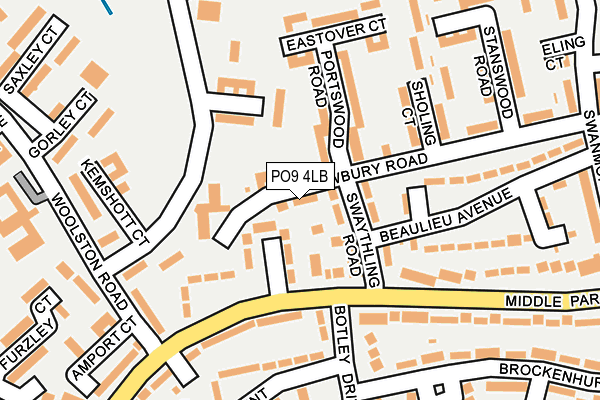PO9 4LB map - OS OpenMap – Local (Ordnance Survey)