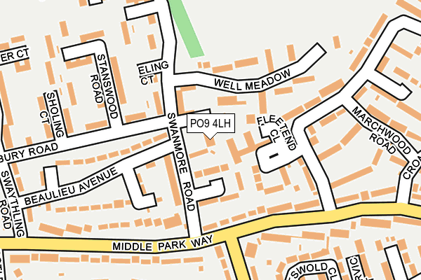 PO9 4LH map - OS OpenMap – Local (Ordnance Survey) PO9 4LH map - OS OpenMap – Local (Ordnance Survey)