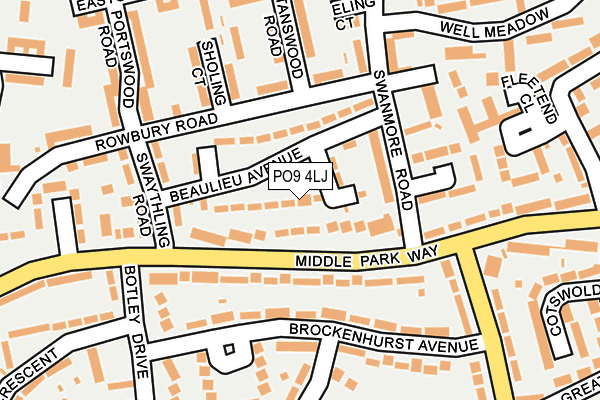 PO9 4LJ map - OS OpenMap – Local (Ordnance Survey) PO9 4LJ map - OS OpenMap – Local (Ordnance Survey)