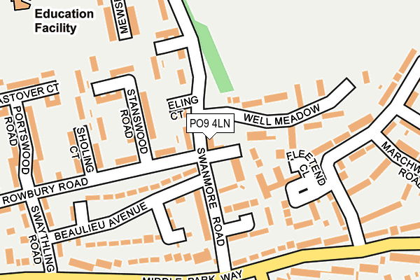 PO9 4LN map - OS OpenMap – Local (Ordnance Survey) PO9 4LN map - OS OpenMap – Local (Ordnance Survey)
