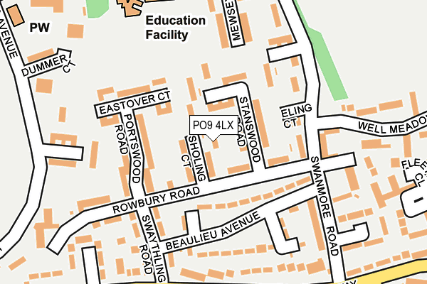 PO9 4LX map - OS OpenMap – Local (Ordnance Survey) PO9 4LX map - OS OpenMap – Local (Ordnance Survey)