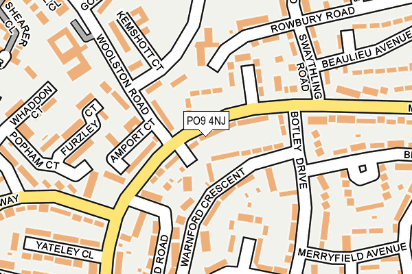 PO9 4NJ map - OS OpenMap – Local (Ordnance Survey) PO9 4NJ map - OS OpenMap – Local (Ordnance Survey)